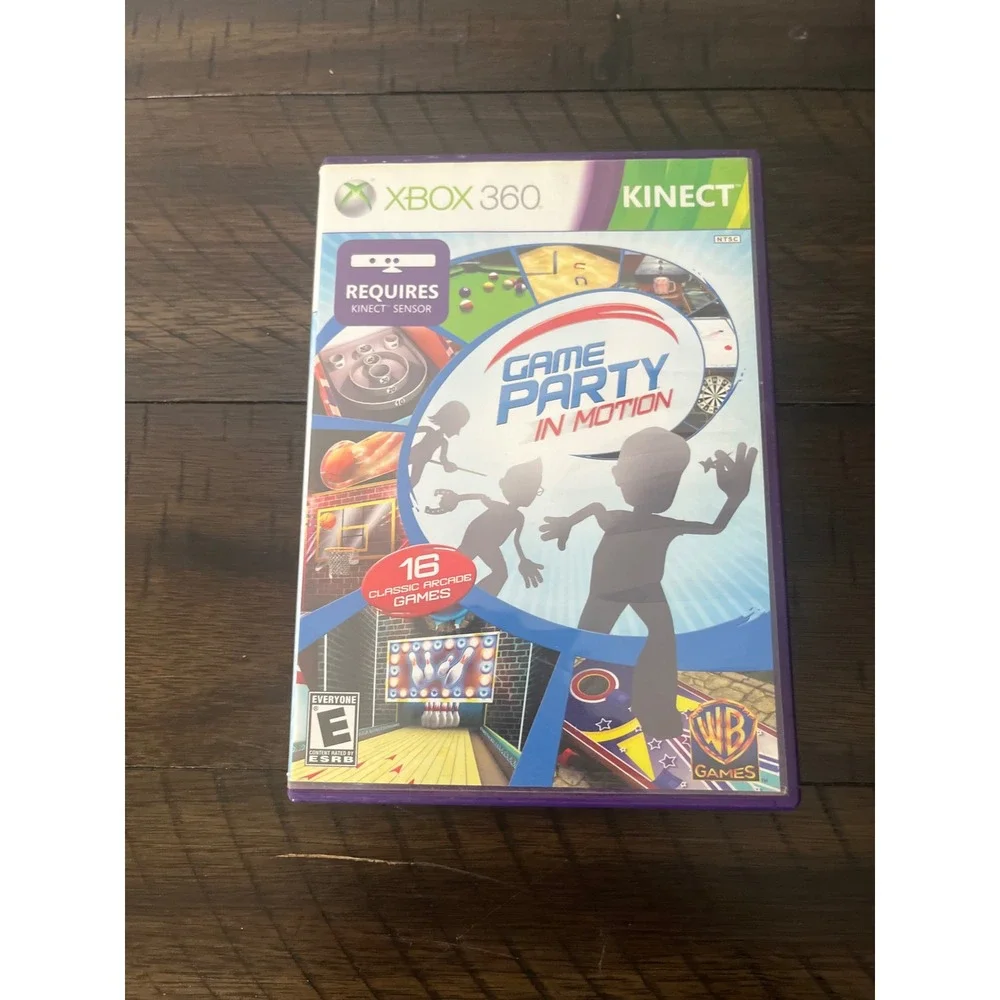 Game Party In Motion Xbox 360 Kinect 16 Classic Arcade Games WB Games NTSC